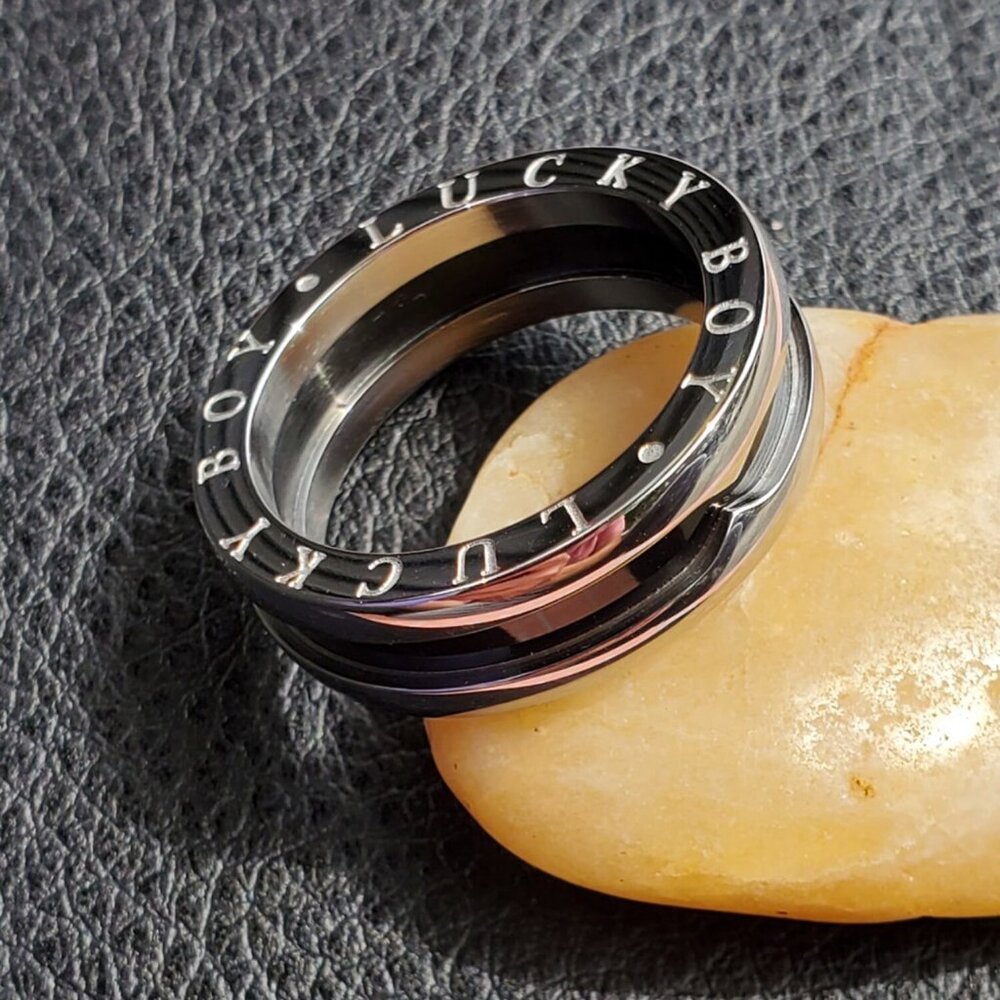 Stainless Steel Lucky Boy Ring size 9US-11US